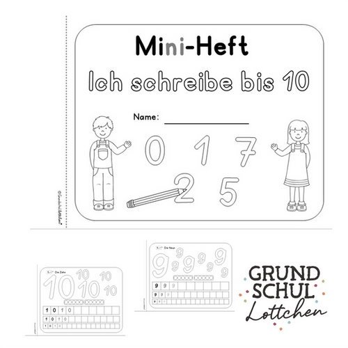 Ziffernschreibkurs - Miniheft | Grundschullottchen