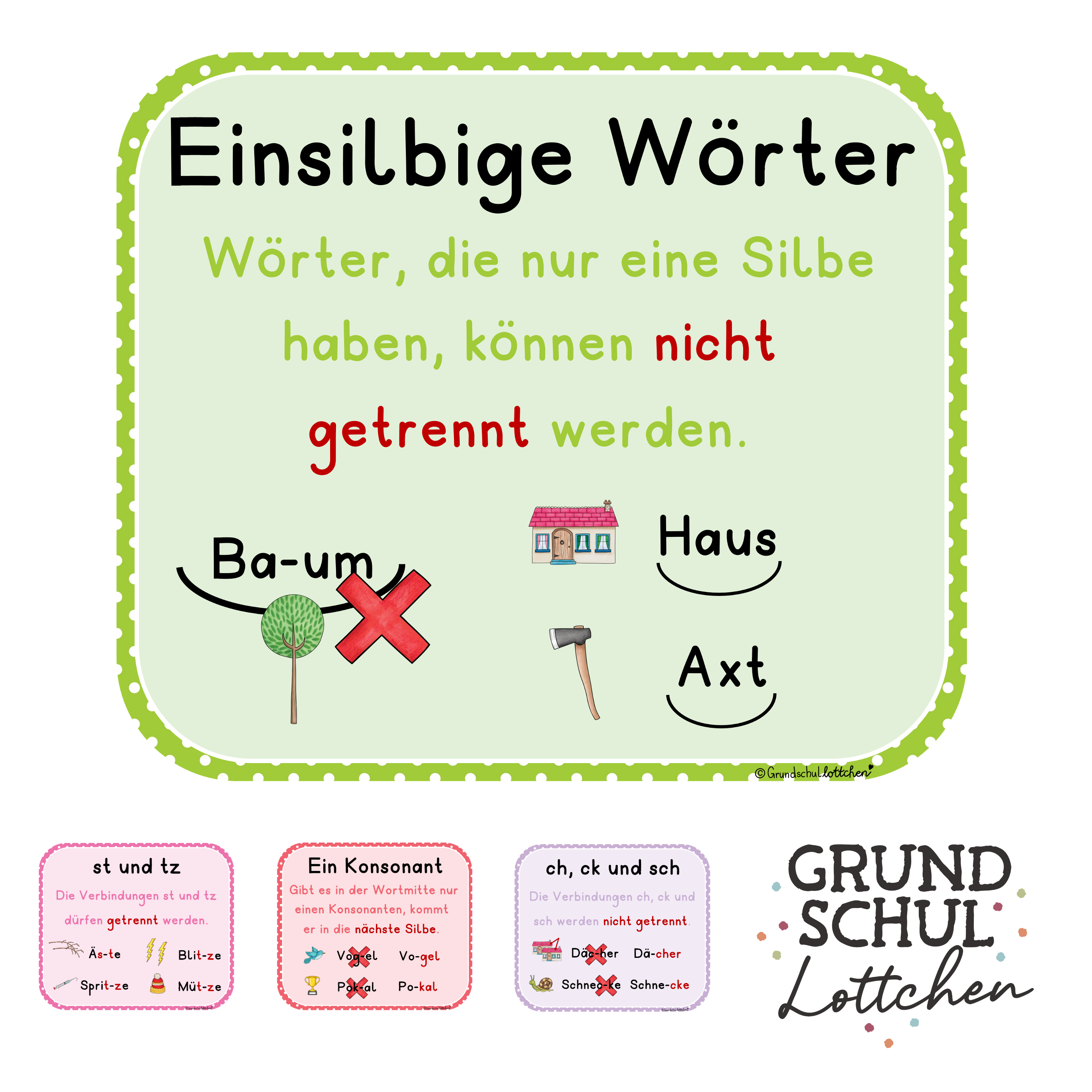 Silbentrennung - Aushang