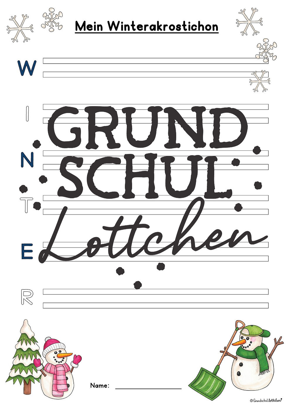 Miniaturbild: Winter - Akrostichon (Gestaltungsvorlage)