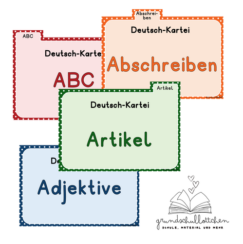 Register für Deutschkartei Klasse 2 | Grundschullottchen