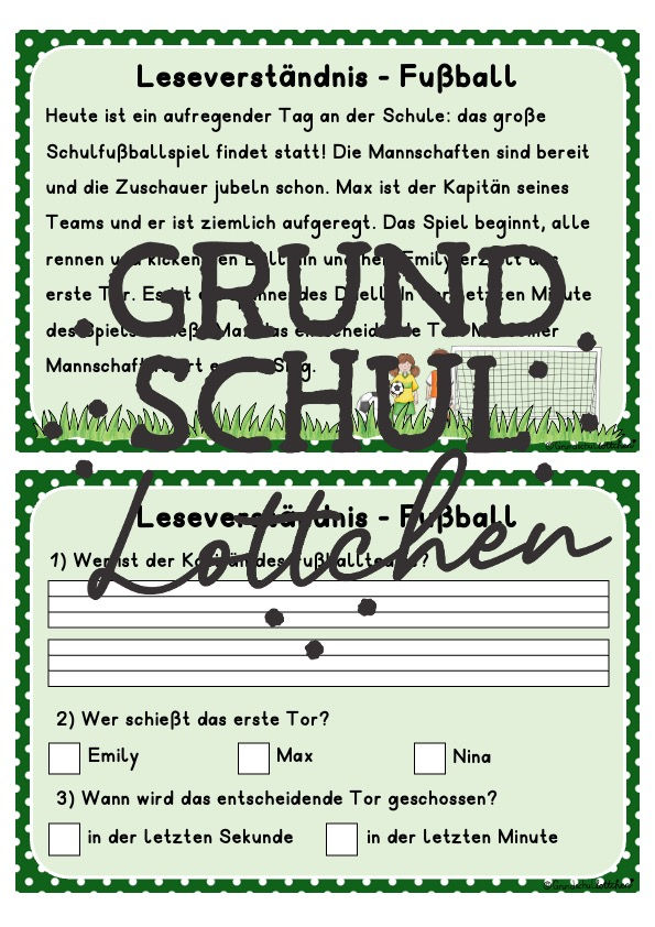 Miniaturbild: Leseverständnis - Deutschkartei Klasse 2