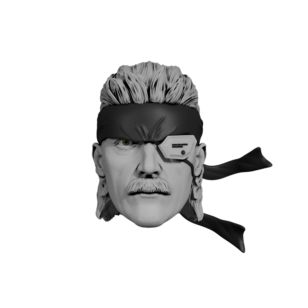 Thumbnail: 1/6 Scale Head [Unpainted]: Solid Snake v4 (Old Snake)