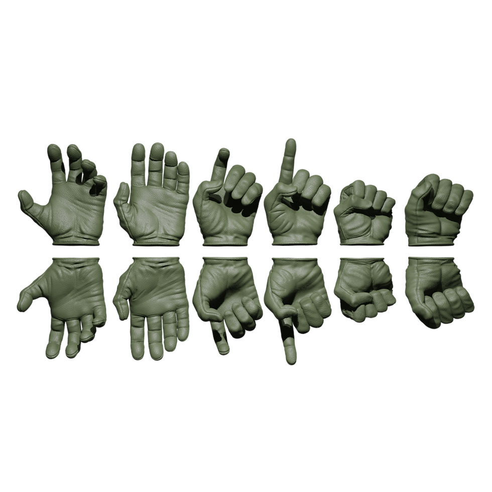 Thumbnail: 1/12 Scale Hands: Leather Gloved (Multiple Color Options)