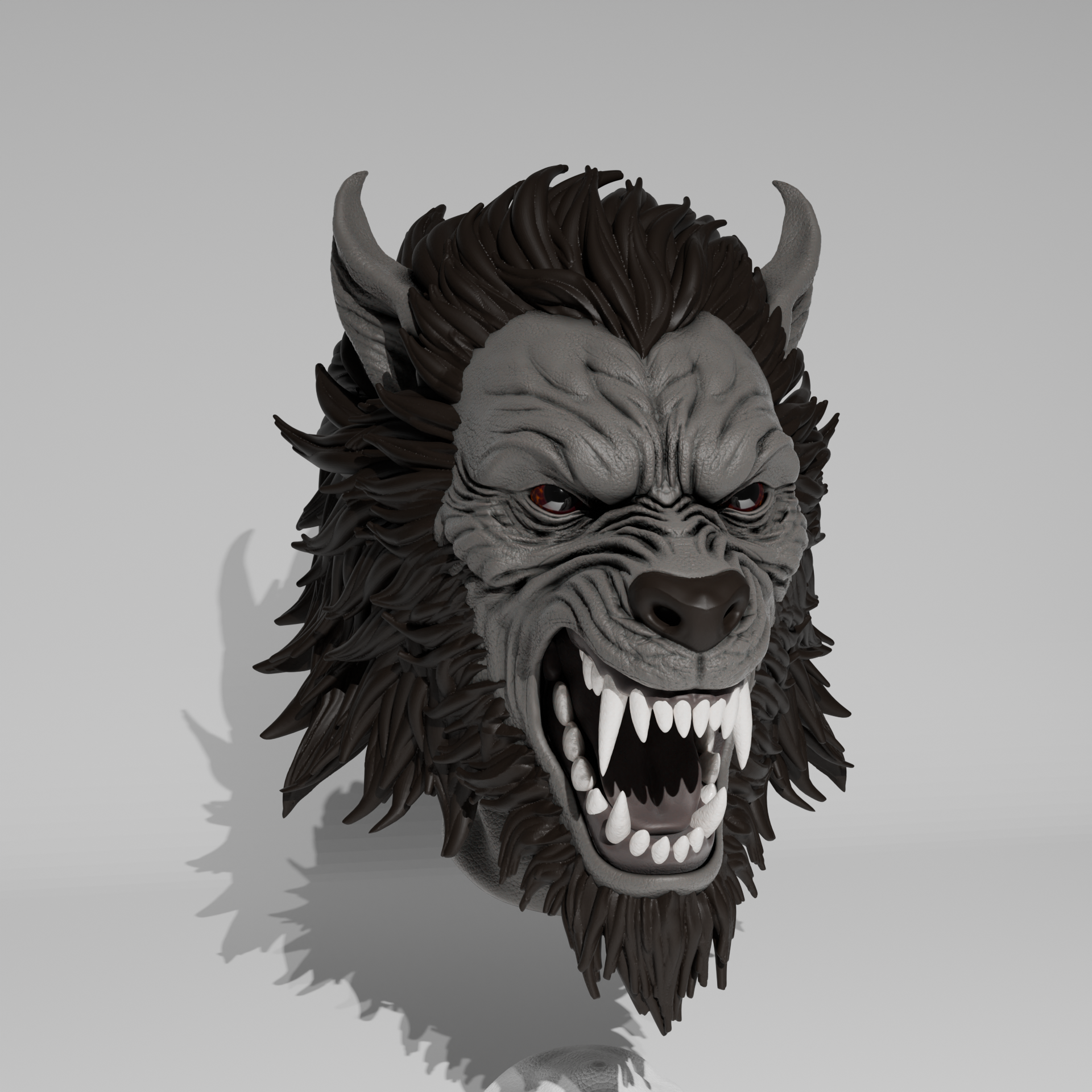 1/12 Scale Head [Unpainted]: Werewolf