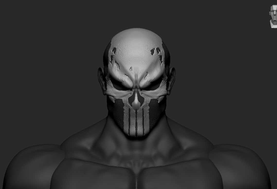 1/6 Scale Head [Unpainted]: Vengeful Marine (Dark Punisher v1)