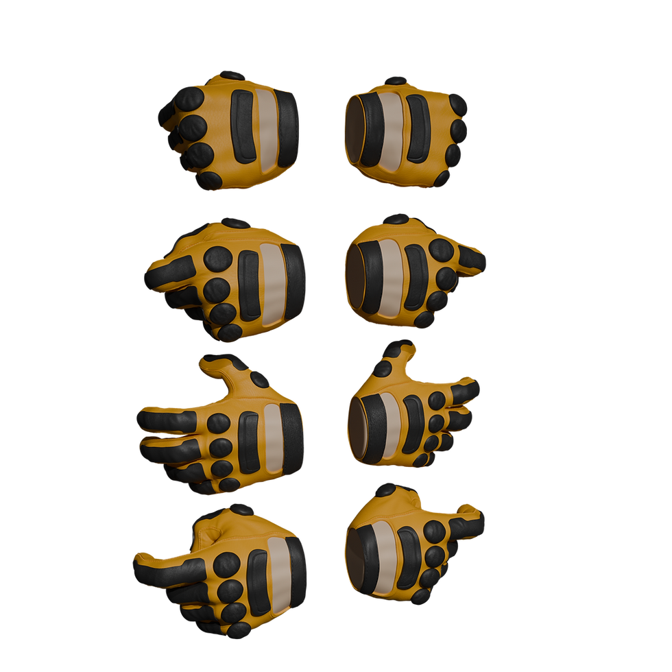 Thumbnail: 1/10 Scale Hands: Biker Gloves (Unpainted)