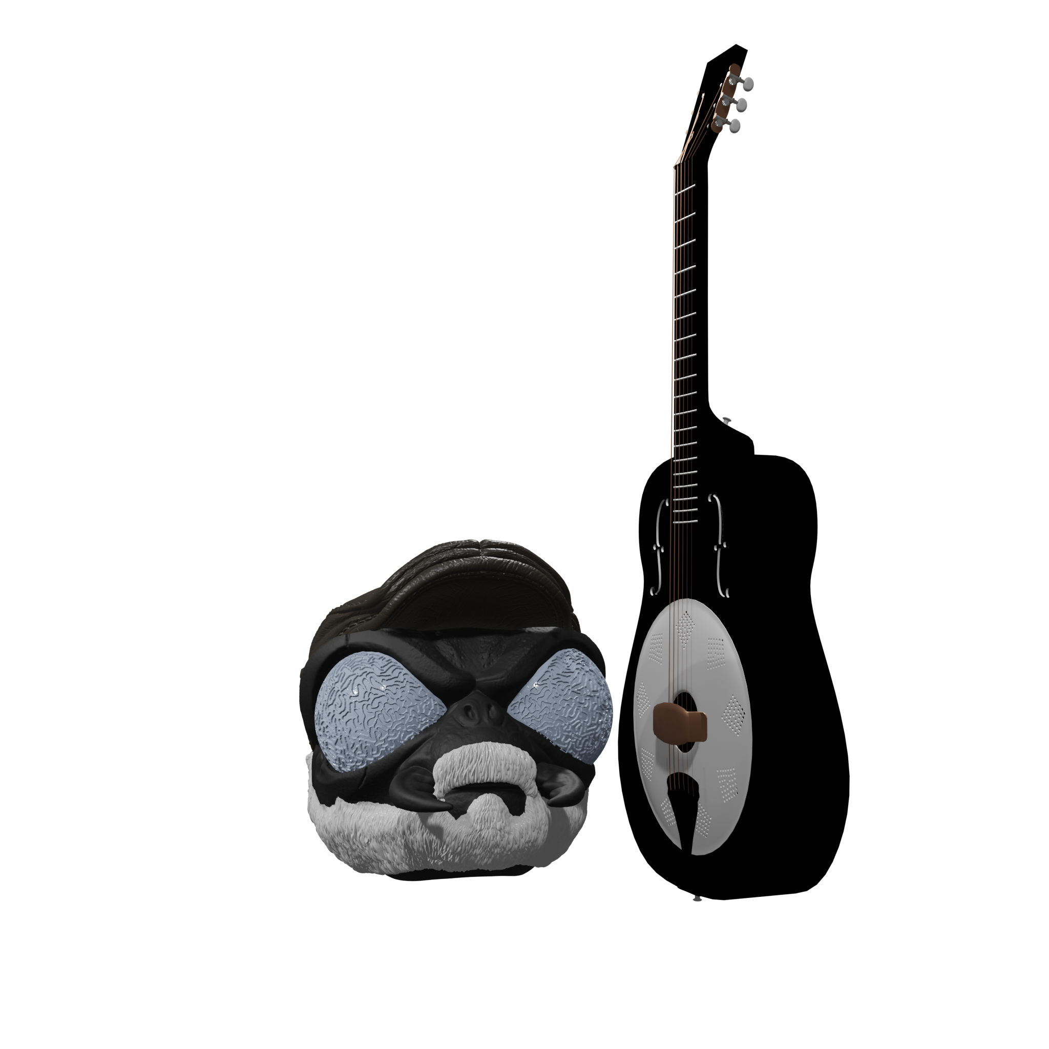 1/12 Scale Head [Unpainted]: Curtis Loew (Inspired by Lynyrd Skynyrd)