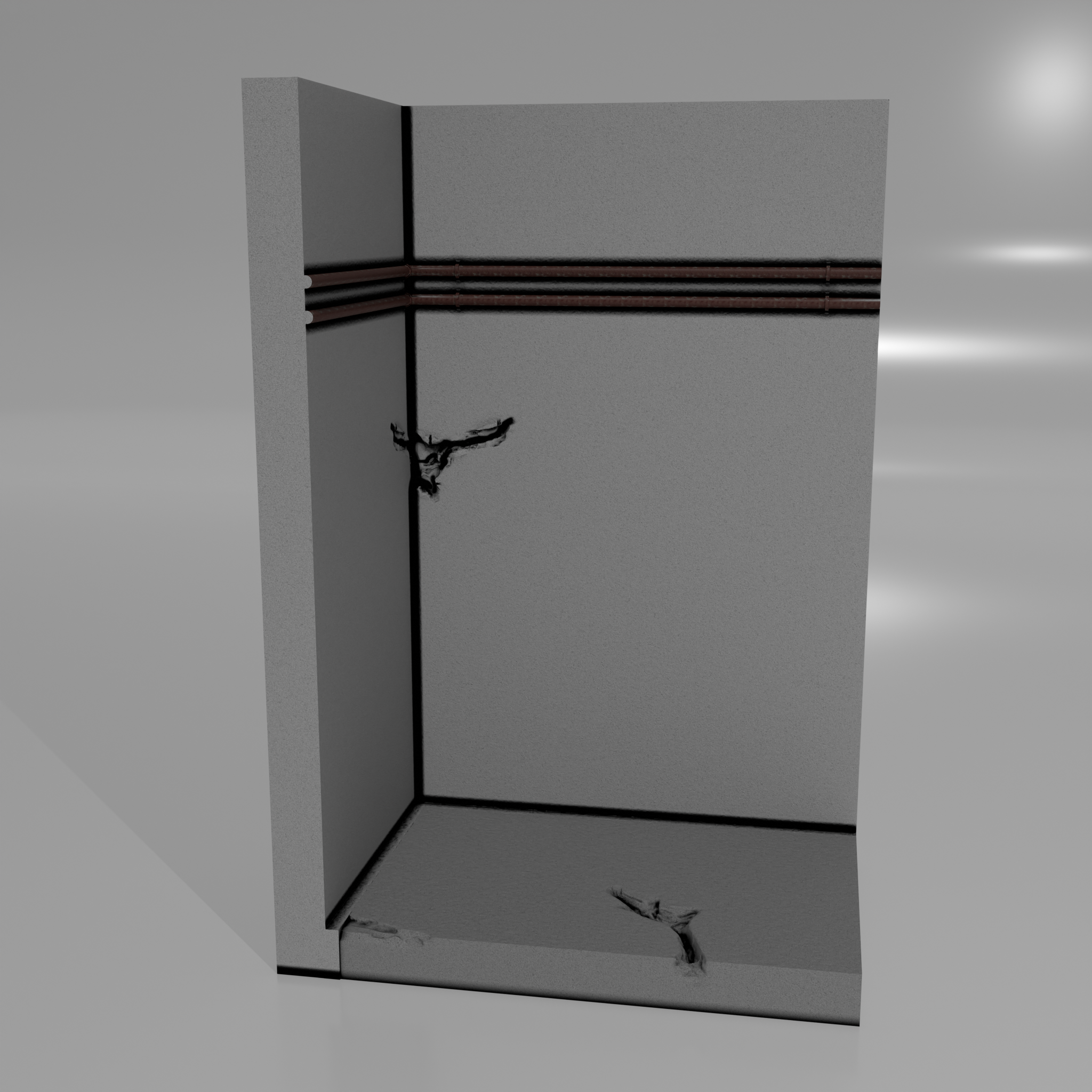 STL File: Diorama (Street Scene Damaged Corner Wall)