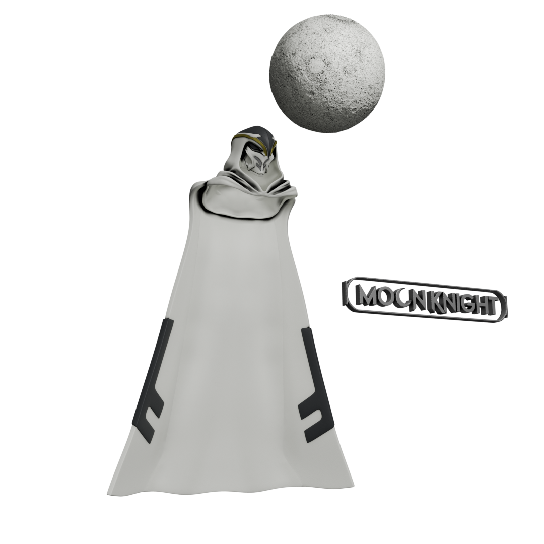 1/12 Scale [Unpainted] [Printed] Head & Cloak (Only): Moon Knight (Armored)