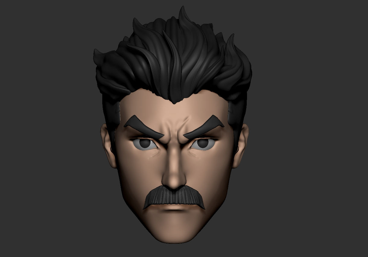 1/12 Scale Head [Unpainted]: Mustache Mark (Viltrumite)