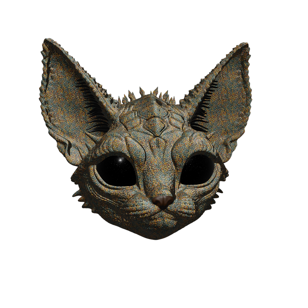 Thumbnail: 1/10 Scale Head [Unpainted]: Lizard Cat