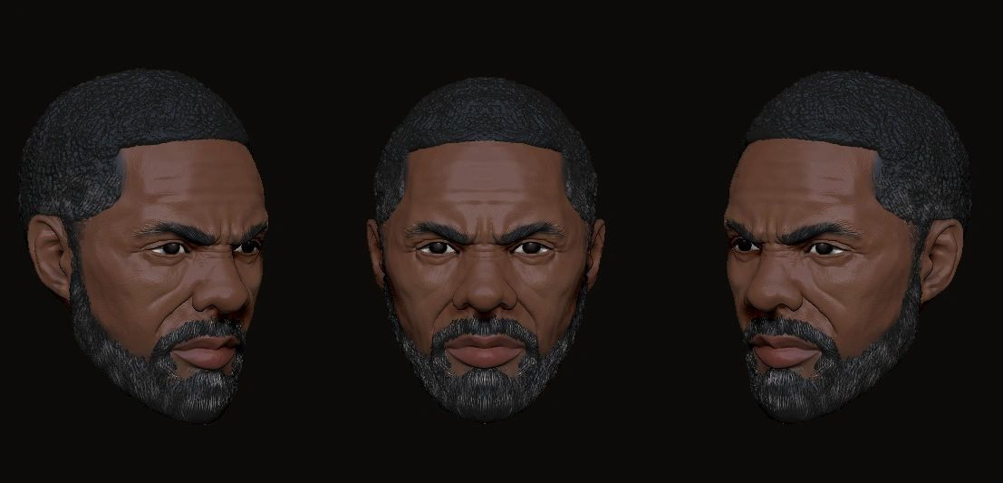 1/12 Scale Head [Unpainted]: Idris Elba (Inspired by Bloodsport)
