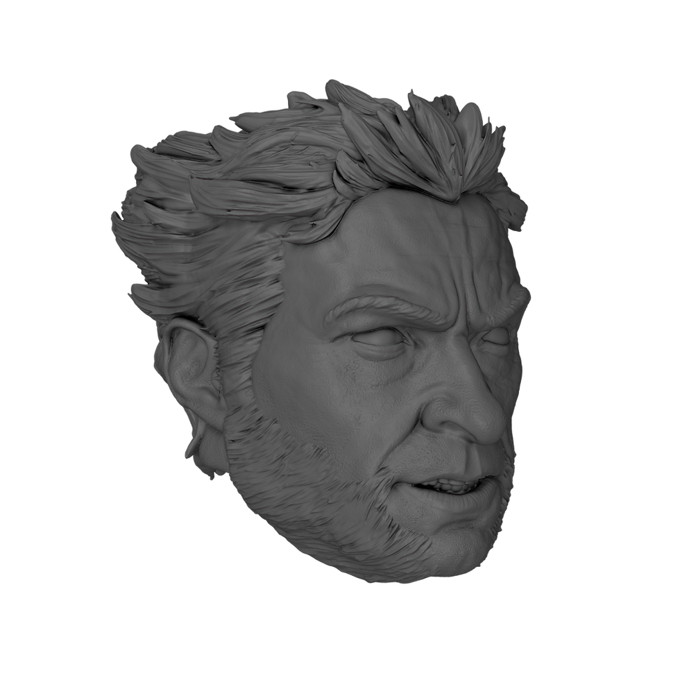 Thumbnail: 1:18 to 1:6 Scale Head [Unpainted]: Wolverine (Origins)