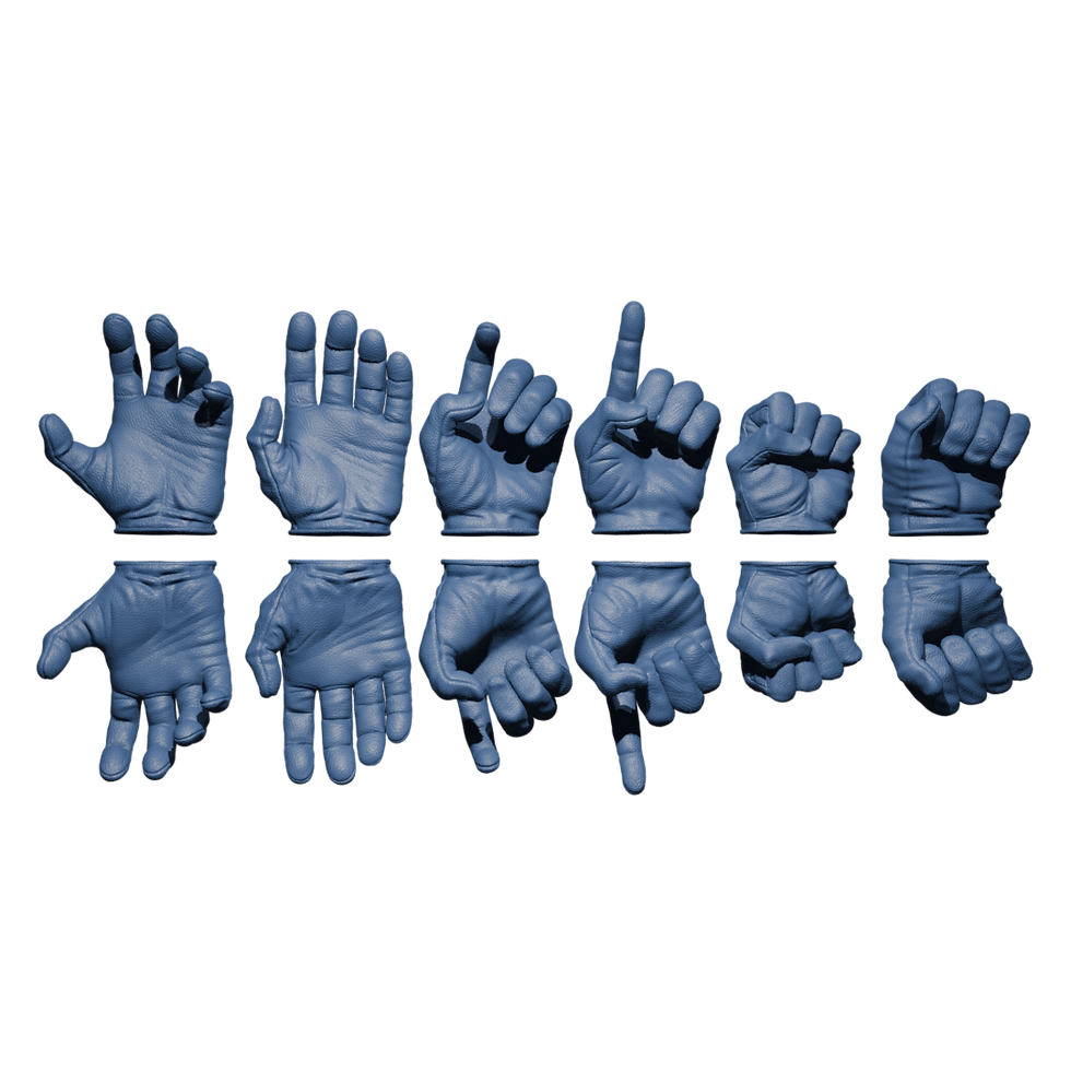 Thumbnail: 1/12 Scale Hands: Leather Gloved (Multiple Color Options)