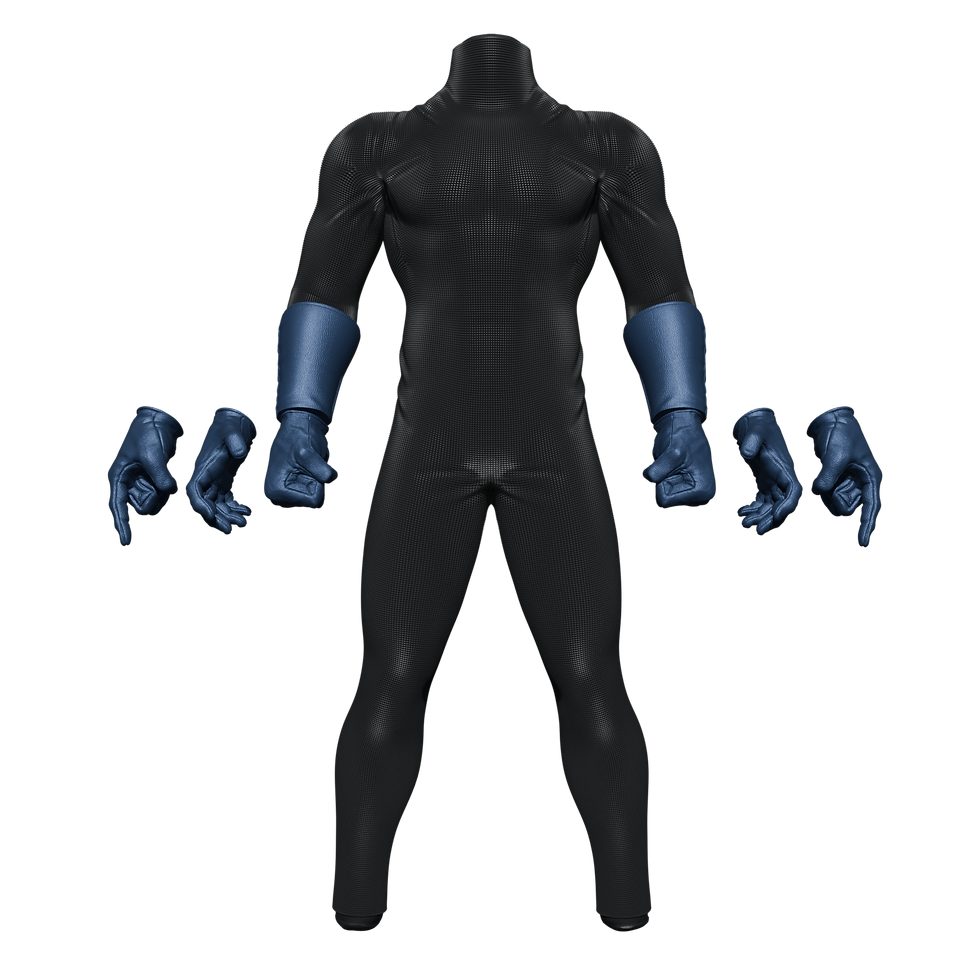 Thumbnail: 1/6 Scale Action Figure Wrists: Invincible (Gloved Leather)
