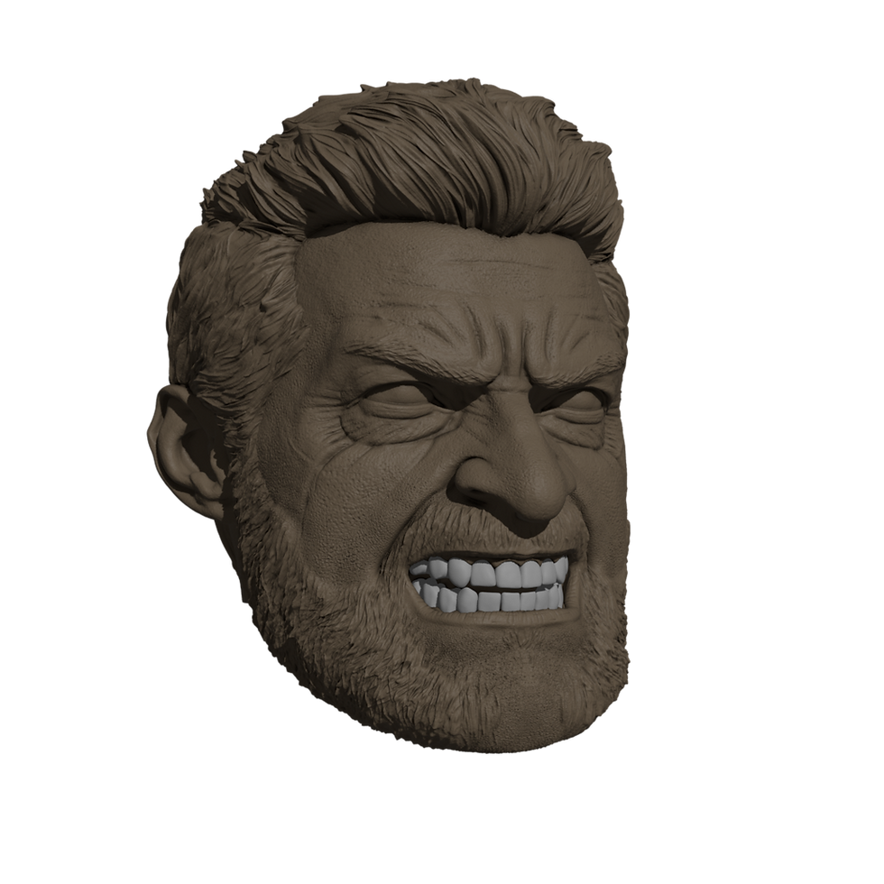 Thumbnail: 1:18 to 1:6 Scale Head [Unpainted]: Logan (Old Man)