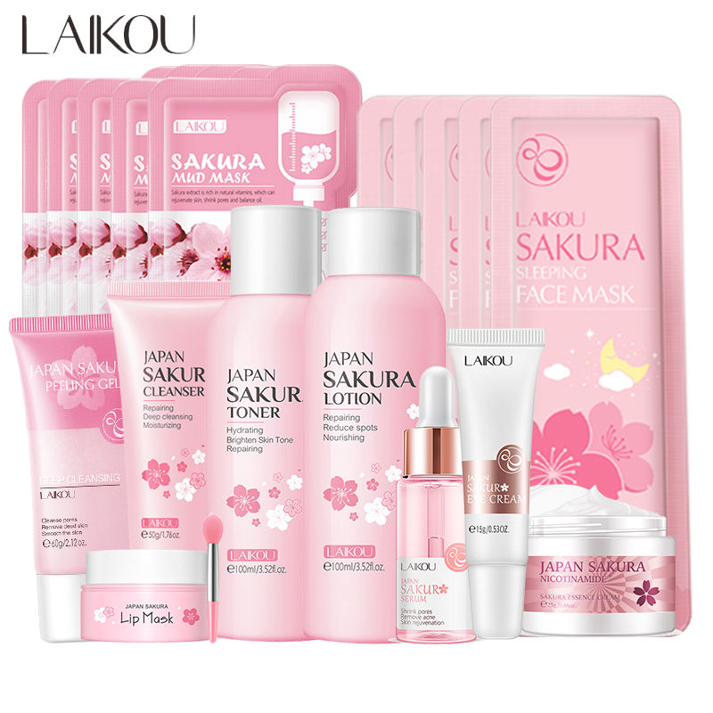 Sakura Gel Esfoliante e Peeling Facial, Sérum para o Rosto, Tônico Hidratante