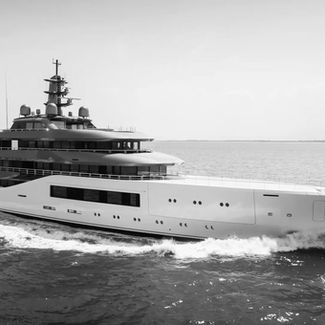 black and white thumnail of project done by artelier art consultancy for their yacht services for M/y pangea amels 80m