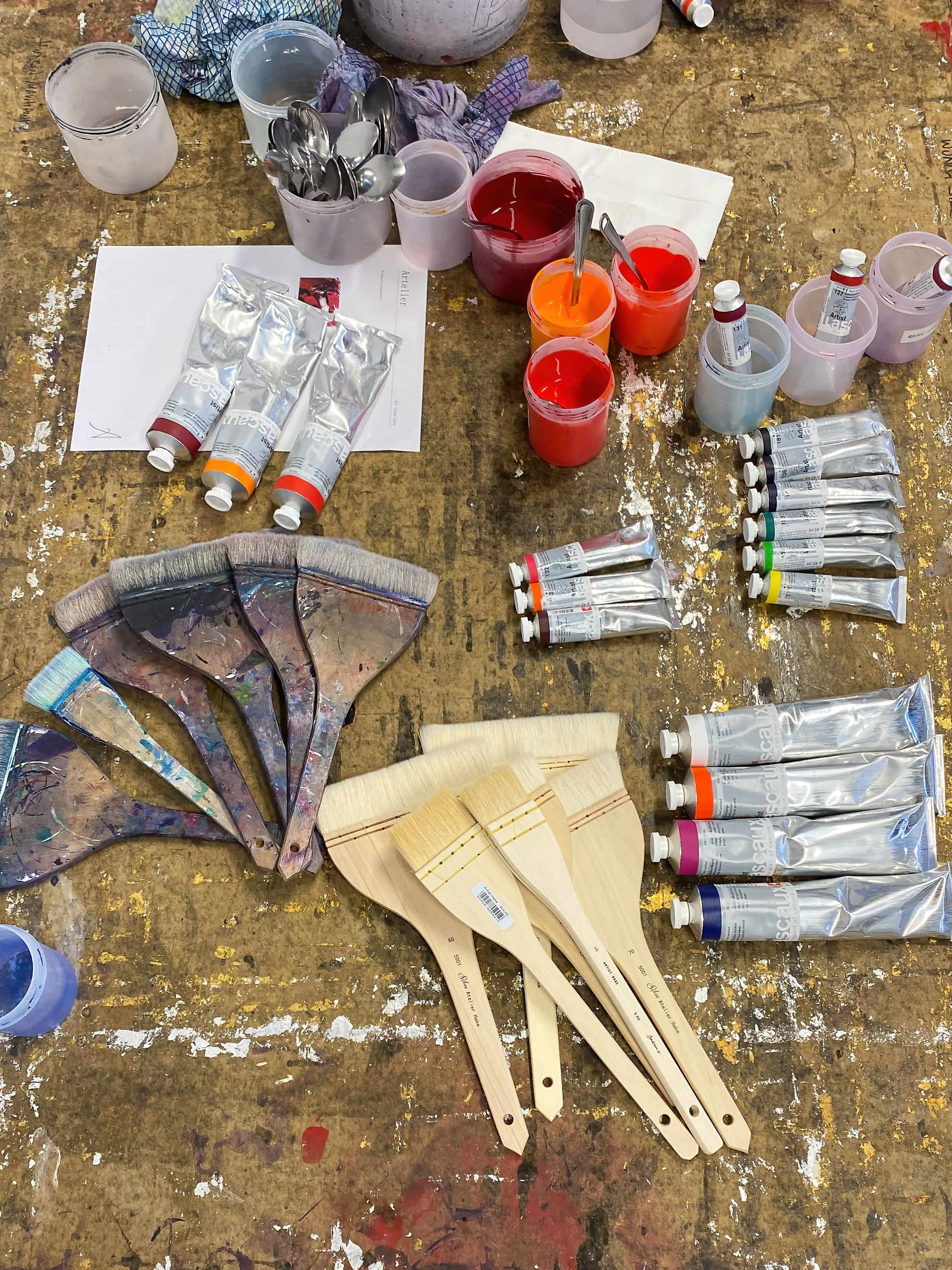 A series of studio shots showing the creation process of wall feature artwork commissioned by Artelier to be made for the private aircraft Bombardier Global 5000 