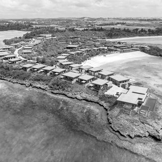 bird eye view shot of proposed renders from miyakojima luxury hotel project in japan for rosewood