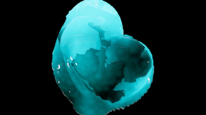 Extract from 'Other Bodies' (6m14s) © Courtesy of Cecilia Bengolea. choreography to ethereal 3D entities – ghost-like, octopus-inspired forms embodying decentralised intelligence and multiplicity. These matter beings – interstellar children, intuitive meteorites and gas-based lifeforms with butterfly limbs and tentacled gestures – emerge through multi-algorithmic processes that suggest a peaceful void pulsating with potential. 