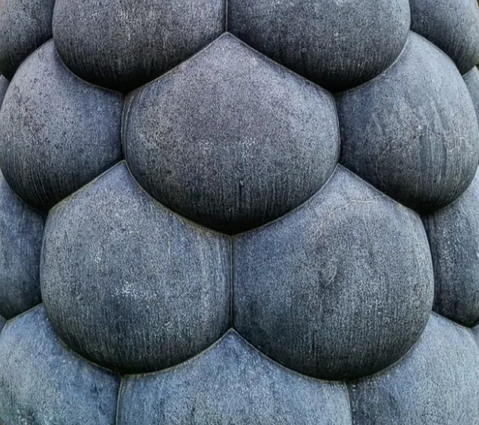 close up of artist wall technique commissioned by artelier made from etched leather artist mark evans