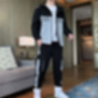 Thumbnail: Fashion Men Clothing Jogging Suit Casual Tracksuit 2 Pcs Set Jackets and Pants