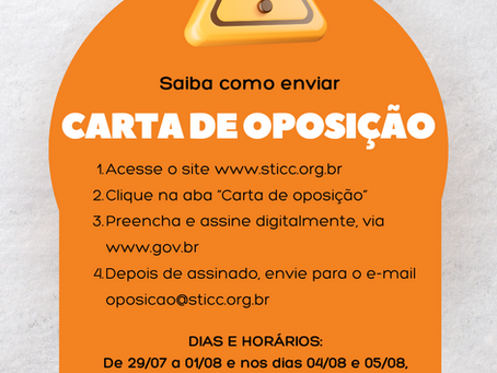 Saiba como enviar CARTA DE OPOSIÇÃO