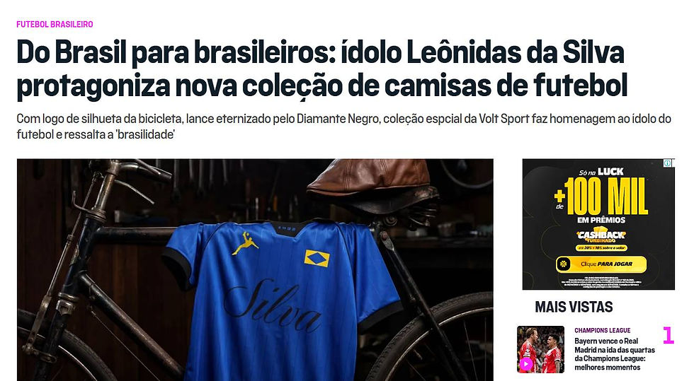 Ídolo Leônidas da Silva protagoniza nova coleção de camisas de futebol