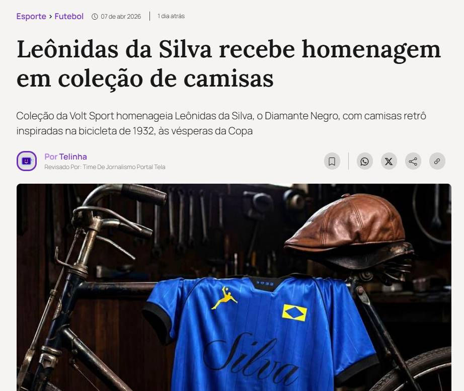 Volt Sport lança coleção em homenagem a Leônidas da Silva