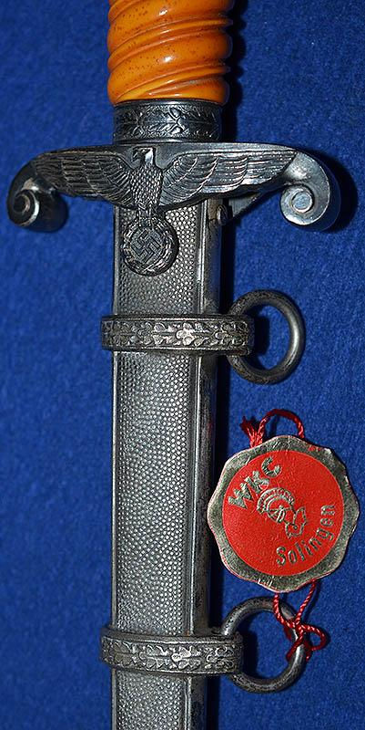 Thumbnail: ARMY OFFICERS DAGGER 1935 MODEL BY WKC WITH ISSUE TAG.