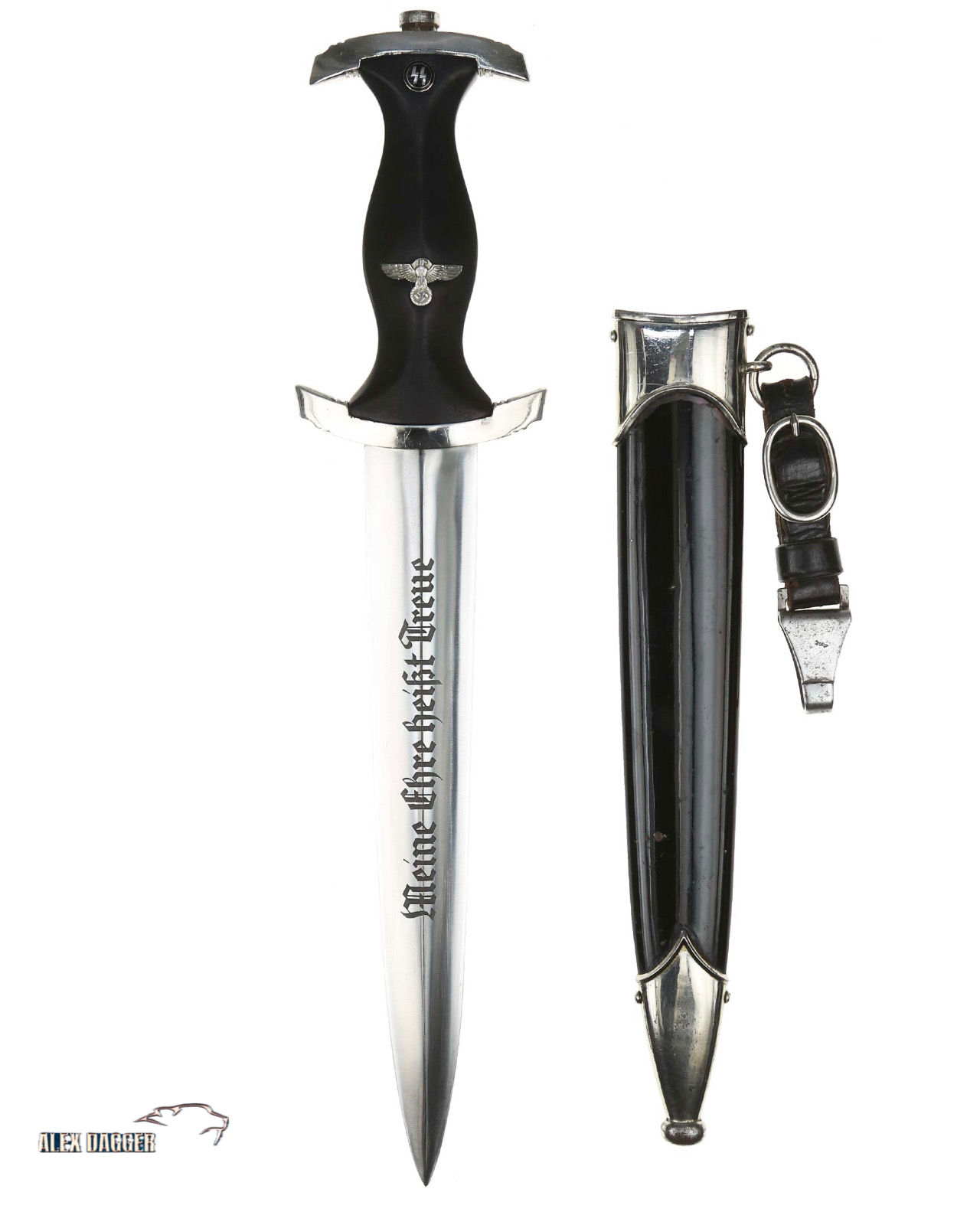 SS Man's Dagger [Late Model] with Hanger by RZM 1196/38 SS (Ed. Wüsthof)