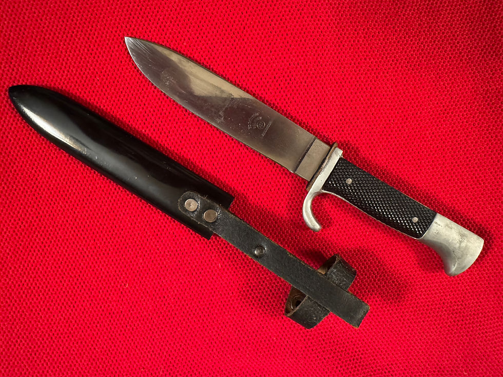 Thumbnail: Hitler Youth Knife [Late-period] by RZM M7/19 (Ed. Wüsthof Solingen)
