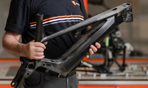 Thermoplastic carbon hollow bike frame part
