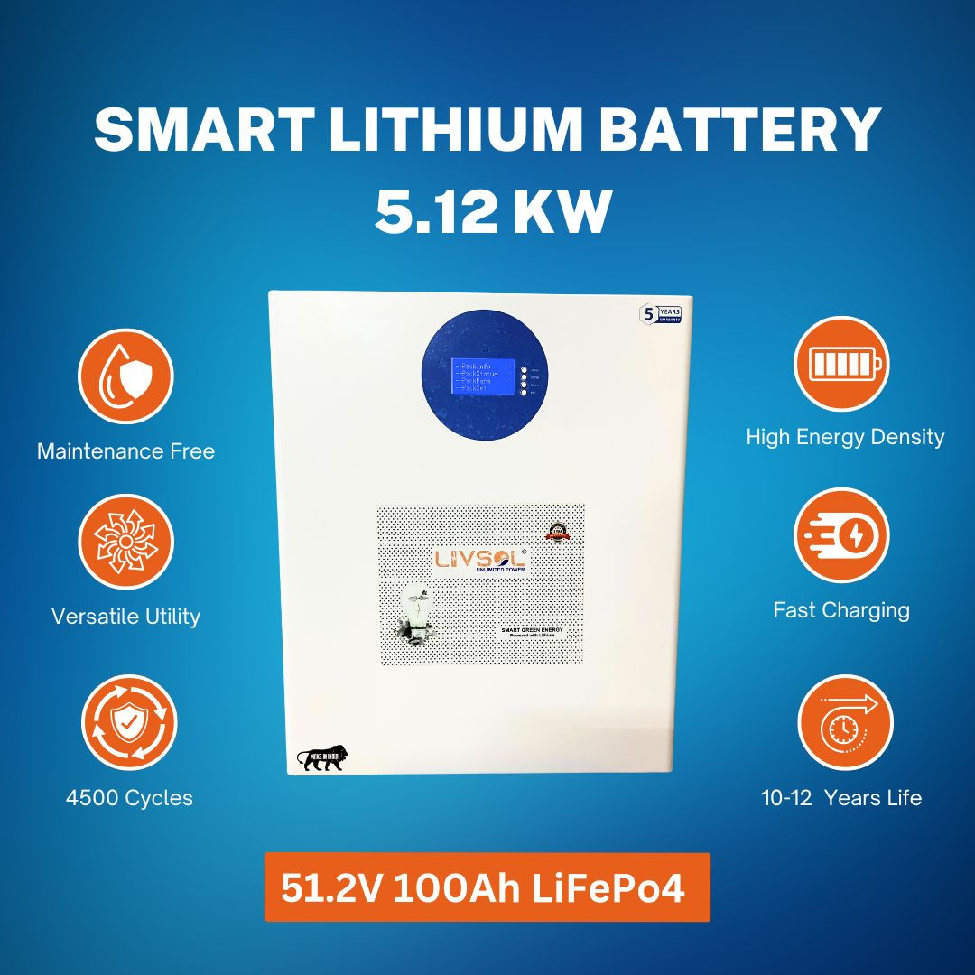 5.12 kW Lithium (LiFePo4) Wall Mountable Battery