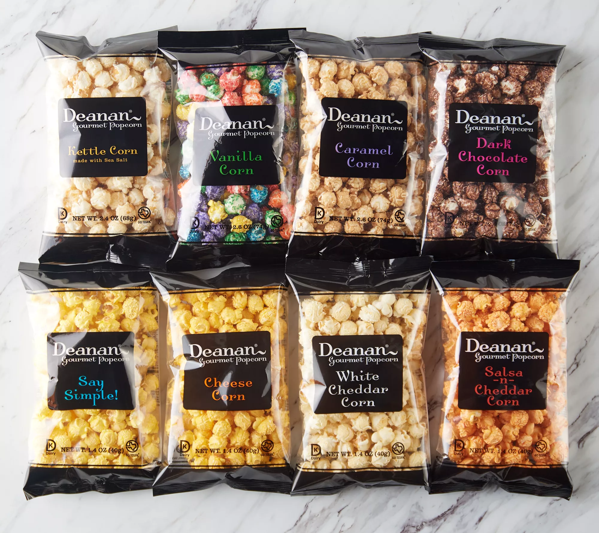 Deanan Gourment popcorn bulk bags.