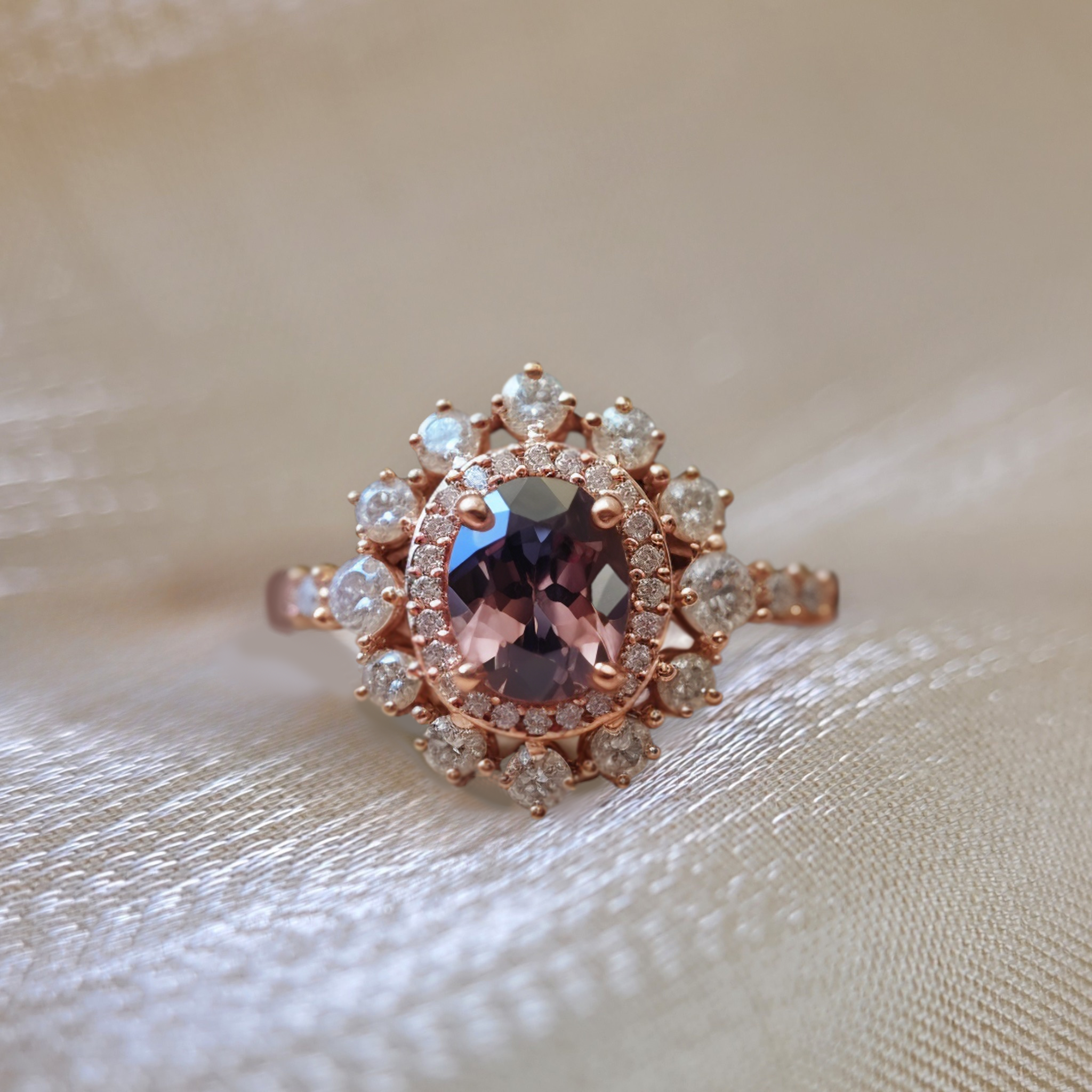 Pink Tourmaline Ring - Cherry Blossom Serenity