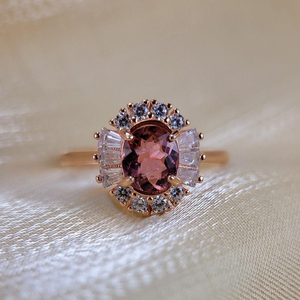Pink Tourmaline Ring - Whispers of Love - AI Designed Product