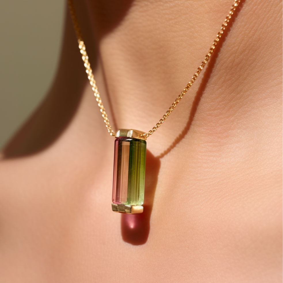 Watermelon Tourmaline Necklace - Harmony Burst Season
