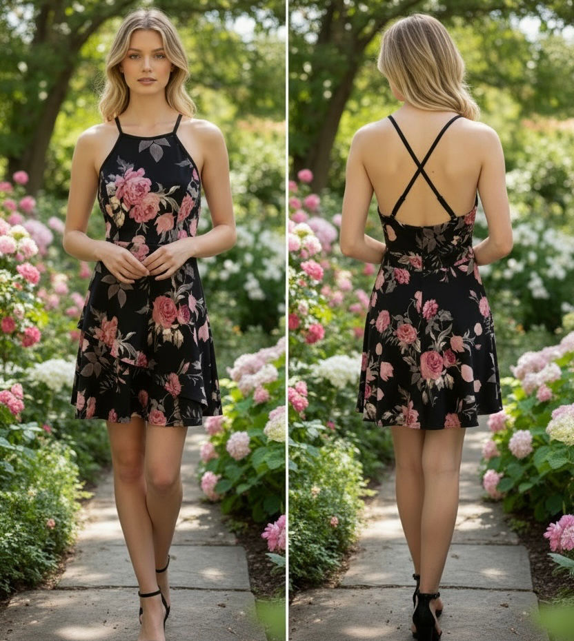 Robe Speechless x-small/small 3 -Black/rose