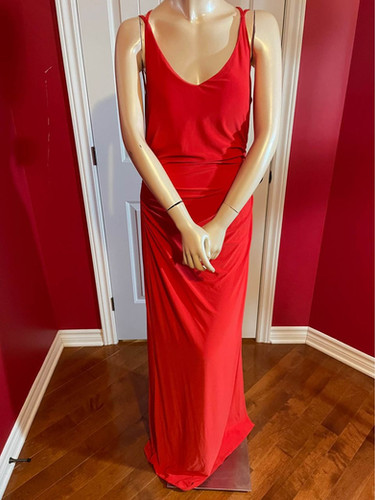 Robe Cocktail Laundry By Shelli Segal Rouge - Taille 10 - Sans Manches Dos Croisé - Neuf Avec Étiquettes