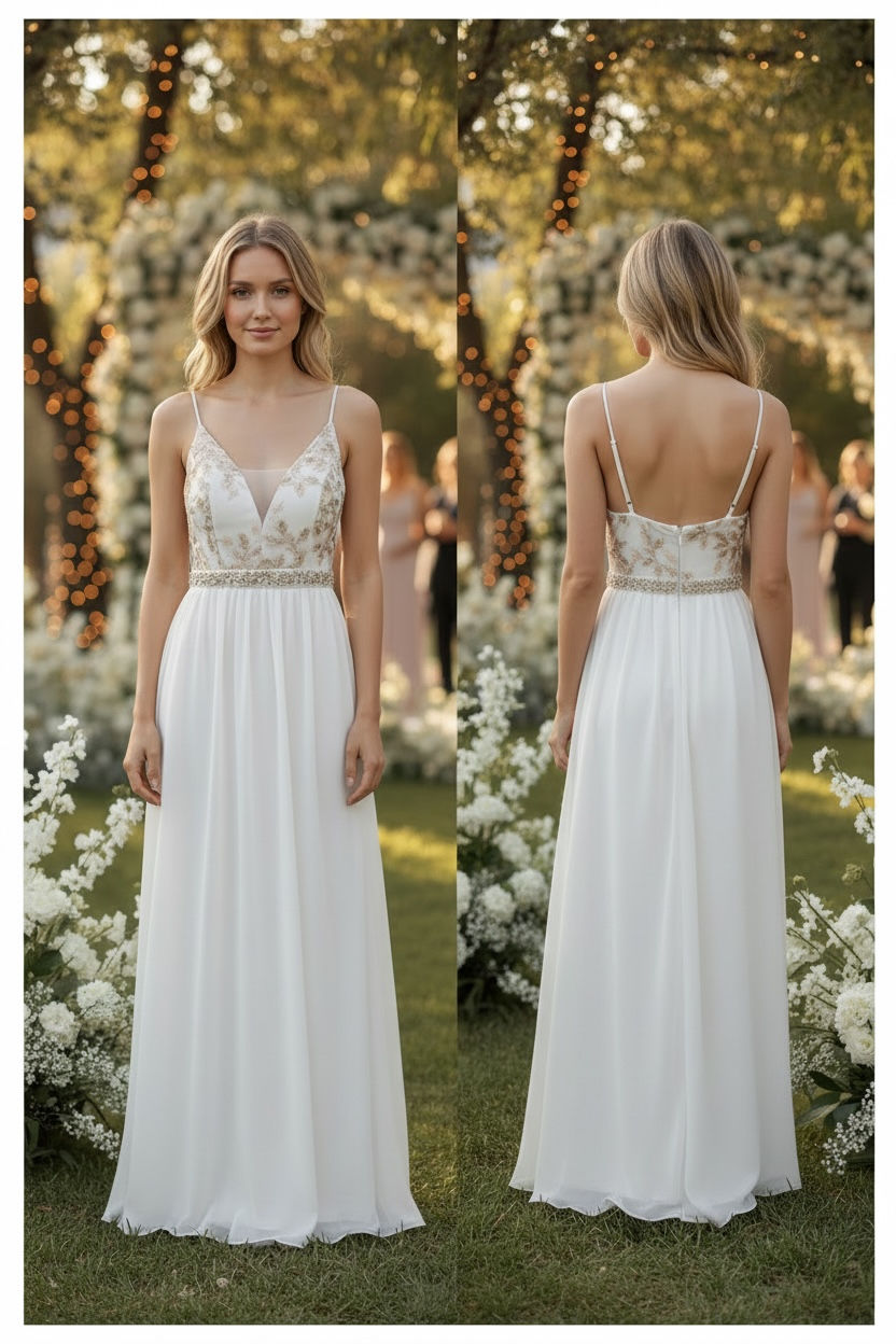 Emerald Sundae Dress - Small 5 - White/Gold