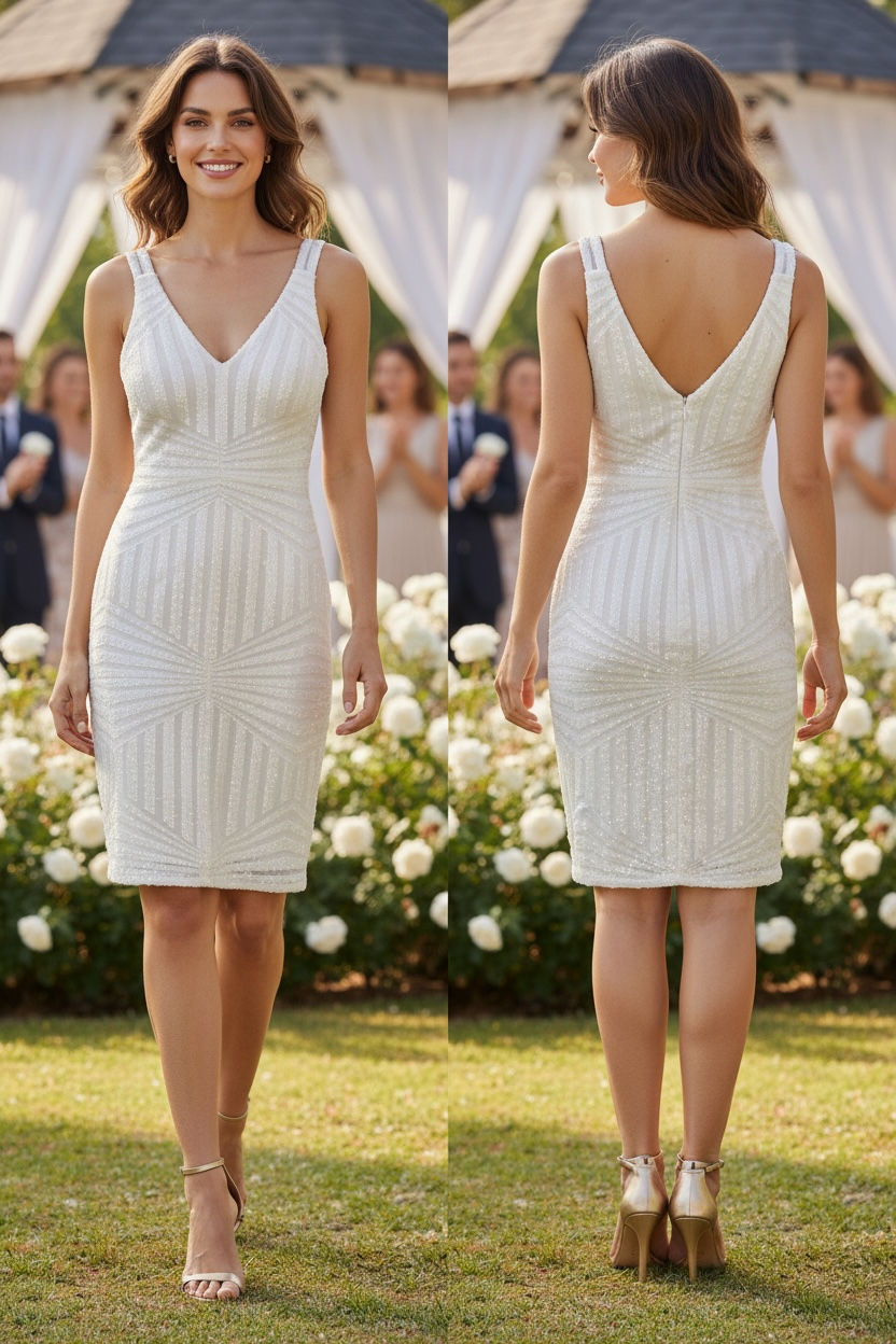 NW Nightway Dress - Medium 8 - Ivory White
