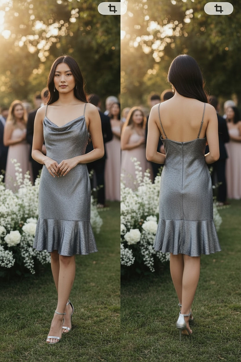 NW Nightway Dress - Medium 8 - Silver/Black