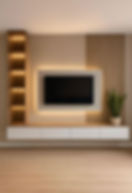 Modern TV wall unit with illuminated shelves