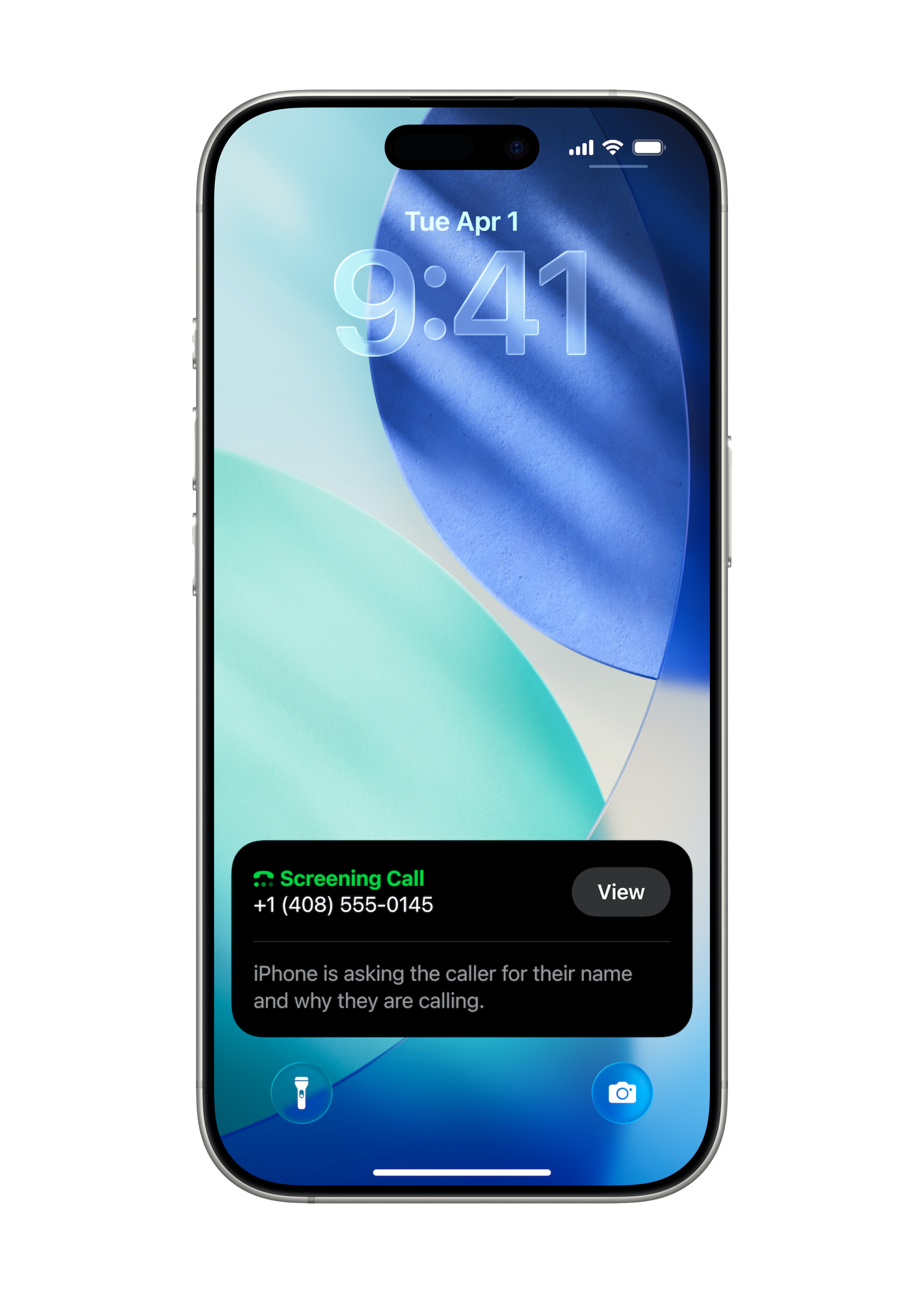 La nouvelle fonctionnalité Filtrage des appels est affichée sur un iPhone 16 Pro.