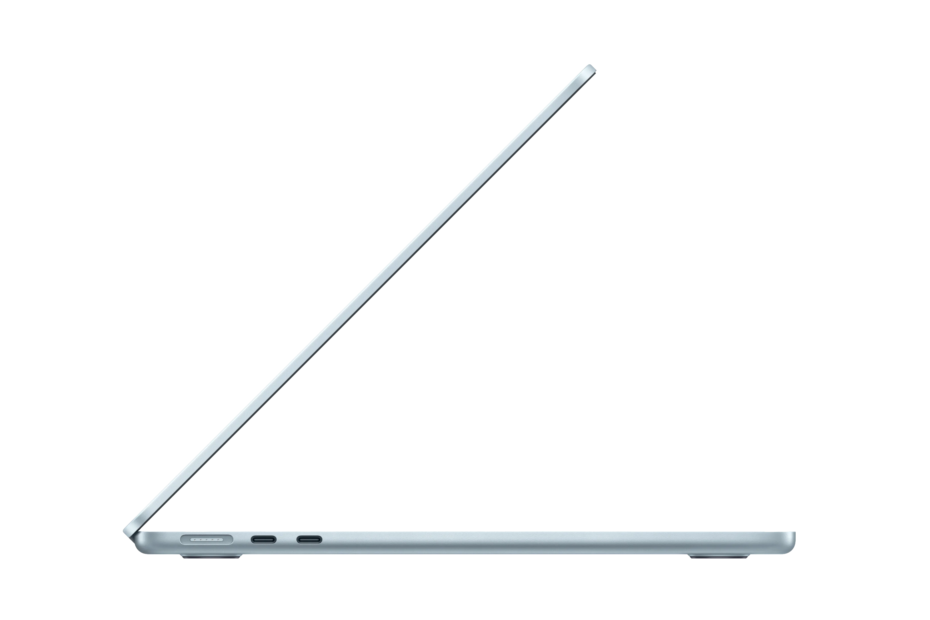 Vue latérale d’un MacBook Air.