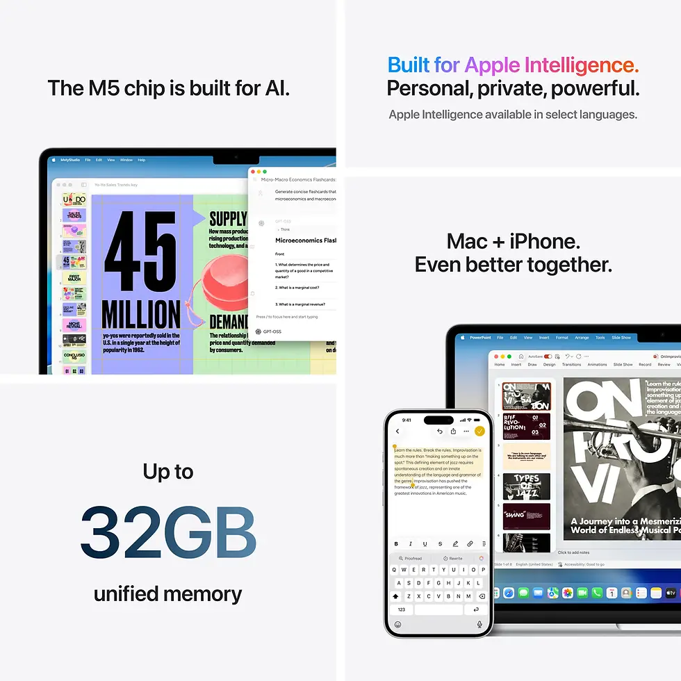 Miniature : MacBook Air 13" M5 16 Go 512 Go CPU 8 GPU 10 - Bleu ciel - Mageek Store - Revendeur Agrée Apple en Tunisie