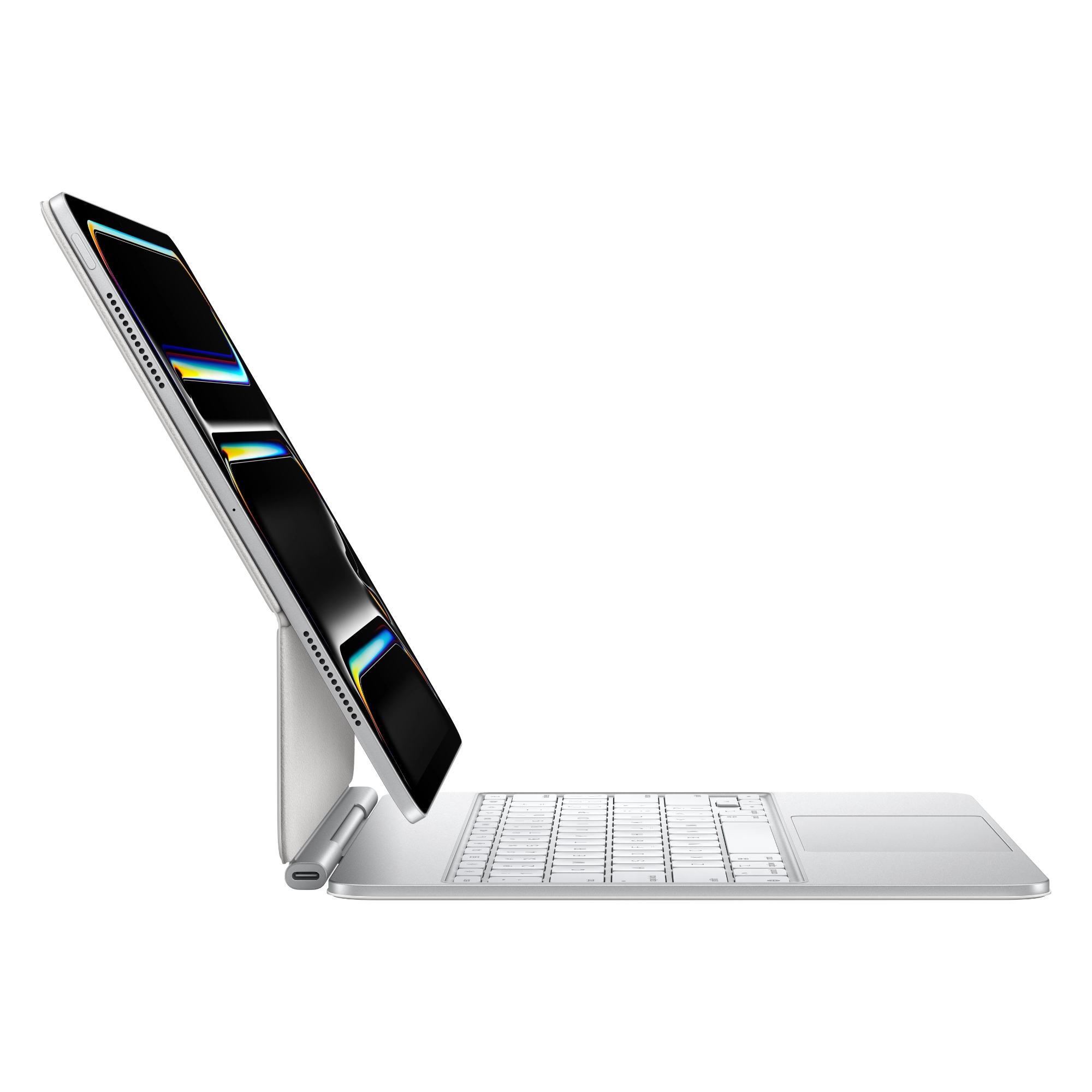 Magic Keyboard blanc compatible iPad Pro vue latérale - Mageek Store - Apple Tunisie