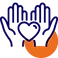 Workplace community and company culture hub featuring two hands cupping a central heart symbol for employee engagement platforms.